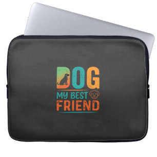 Dog My Best Friend Retro Design Laptop Sleeve