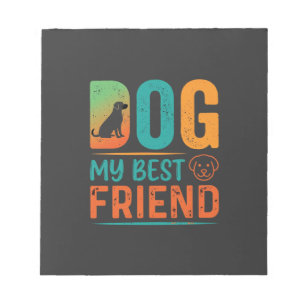 Dog My Best Friend Retro Design Notepad