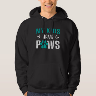Dog My Kids Have Paws Dogs Puppy Pet Vintage Funny Hoodie