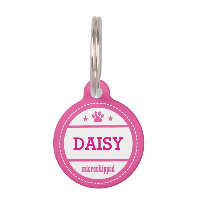 Dog Name Microchipped Call My People Pet Tag (Front)