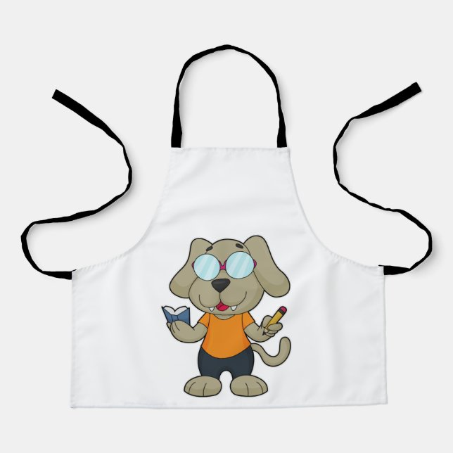 Dog Nerd Book Glasses Apron (Front)
