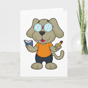 Dog Nerd Book Glasses Card