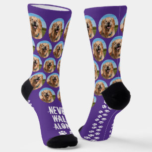 Dog Never Walk Alone Personalized Pet Photo Socks
