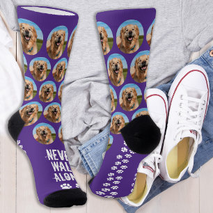 Dog Never Walk Alone Personalized Pet Photo Socks