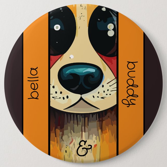 Dog Nose 6 Inch Round Button (Front)