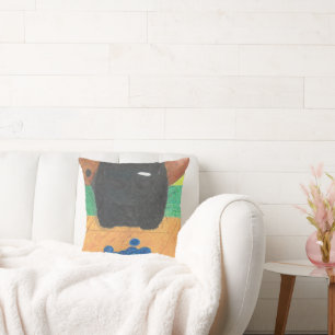 Dog nose and blueberry pillow