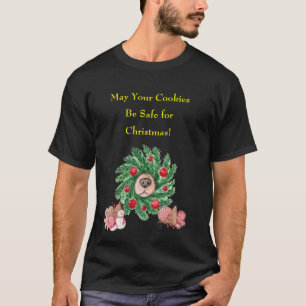 Dog Nose in Wreath Christmas  T-Shirt