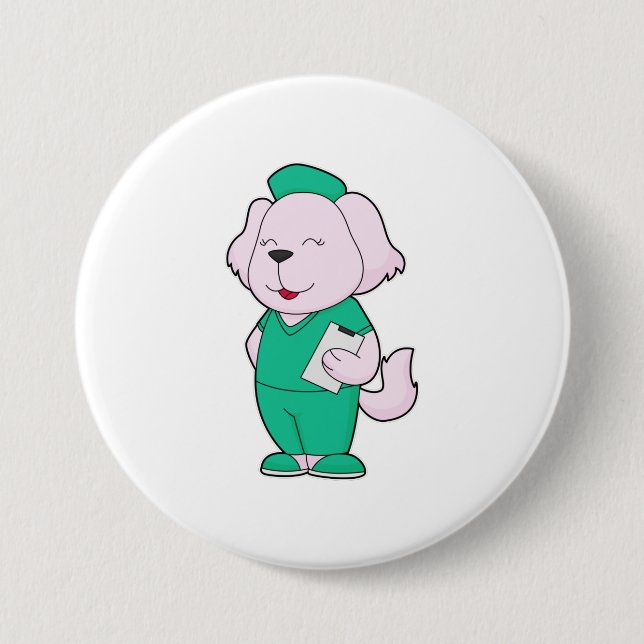 Dog Nurse 3 Inch Round Button (Front)