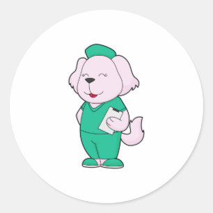 Dog Nurse Classic Round Sticker