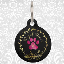 Dog of Honour Fuchsia Paw Print Wedding