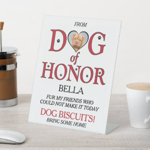 Dog of Honour Wedding Biscuit Bar With Pet Photo Pedestal Sign