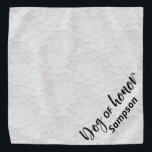 Dog Of Honour Wedding Pet  Personalized White Lace Bandana<br><div class="desc">This design may be personalized by choosing the Edit Design option. You may also transfer onto other items. Contact me at colorflowcreations@gmail.com or use the chat option at the top of the page if you wish to have this design on another product or need assistance. See more of my designs...</div>