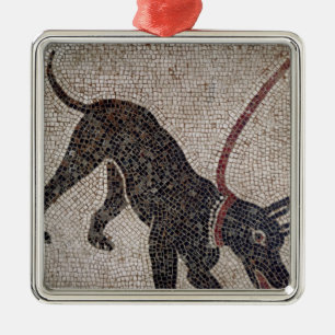 Dog on a leash, from Pompeii Metal Ornament