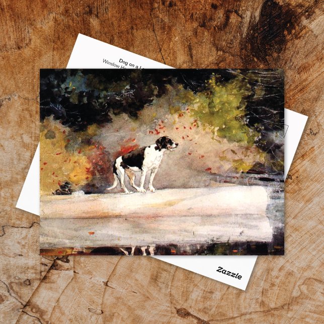 Dog on a Log Winslow Homer Postcard (Creator Uploaded)