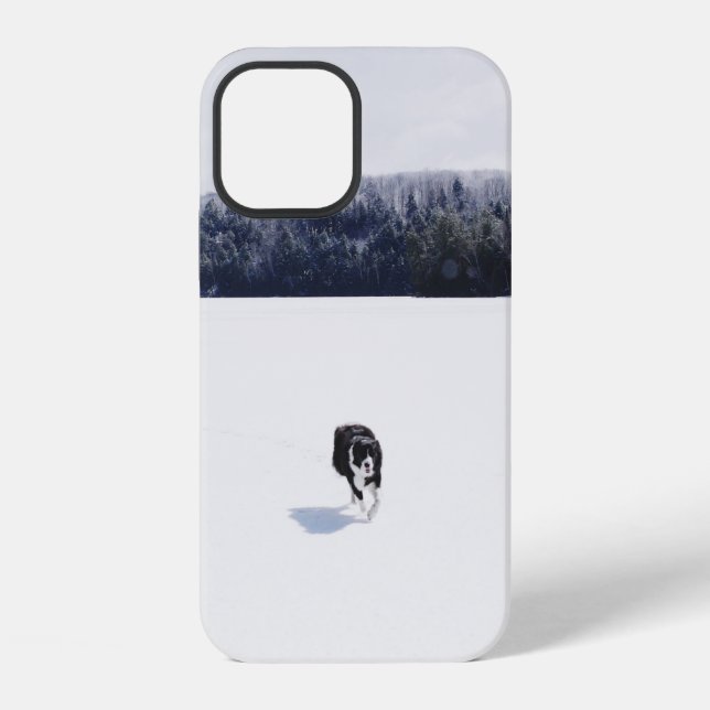 DOG ON A SNOWY PLAIN iPhone CASE (Back)