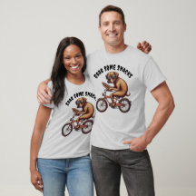 Dog on Bicycle " Grab Some Snacks " T-shirt