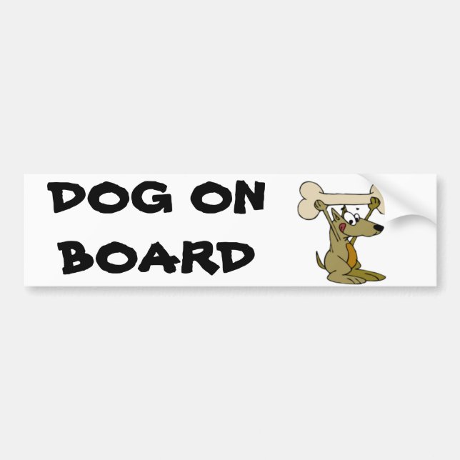 DOG ON BOARD BUMPER STICKER (Front)