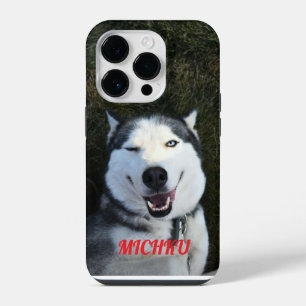"Dog One Eye Closed MICHKU iPhone 14 Pro Case