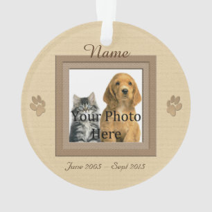 Dog or Cat Beige Perfect Memories Photo Ornament