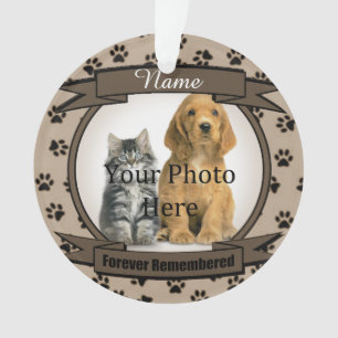 Dog or Cat Brown Memorial Forever Remembered Ornament