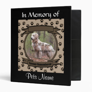 Dog or Cat Forever Remembered Memorial Binder
