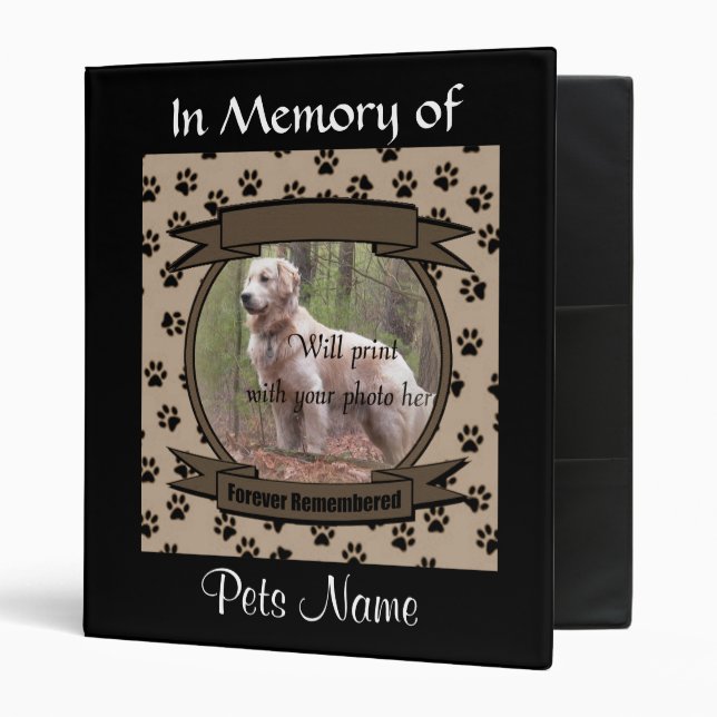 Dog or Cat Forever Remembered Memorial Binder (Front/Inside)