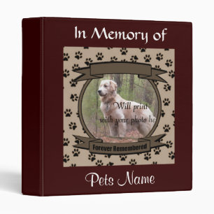 Dog or Cat Forever Remembered Memorial Binder
