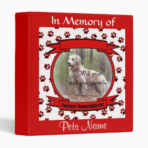 Dog or Cat Forever Remembered Memorial Binder