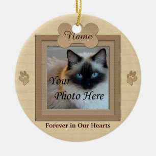 Dog or Cat Memorial Custom Beige Ceramic Ornament