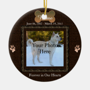 Dog or Cat Pet Memorial Christmas Ceramic Ornament