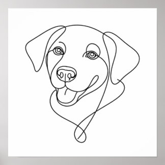 Dog Outline Poster