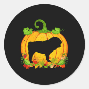 Dog Owner Halloween Costume English Bulldog  Classic Round Sticker