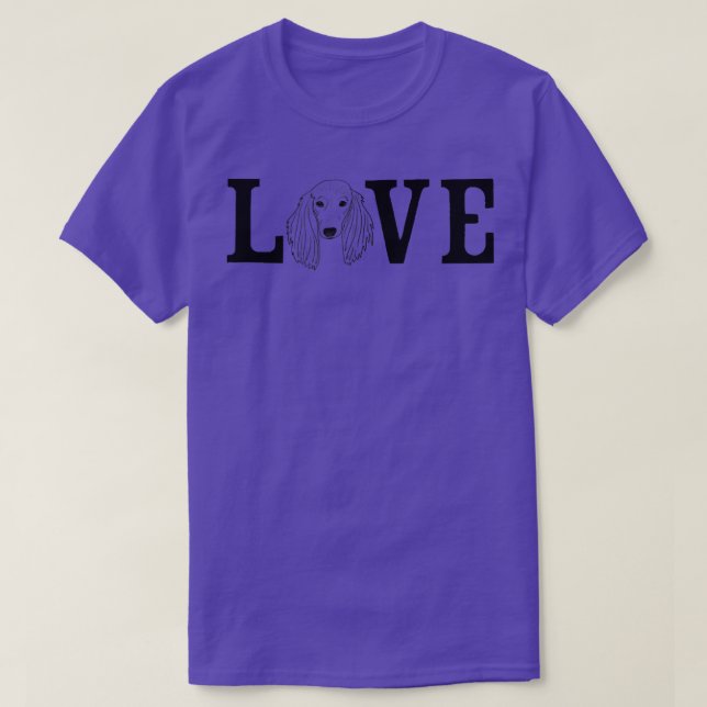 Dog Owner Love Long Haired Dachshund  T-Shirt (Design Front)