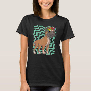 Dog Owner Pet Animal Botany Flowers Dog  Cute Boxe T-Shirt