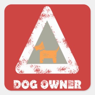 Dog Owner Triangle Sign Sticker
