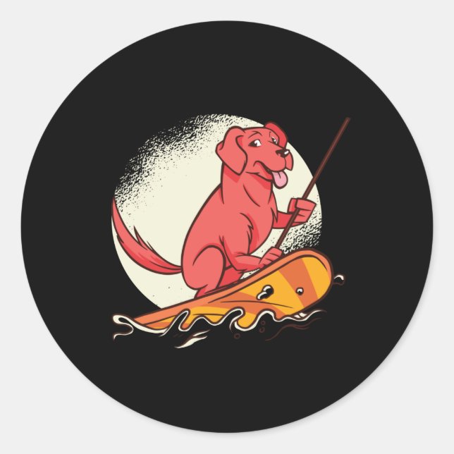 Dog Paddle Surf SUP Classic Round Sticker (Front)