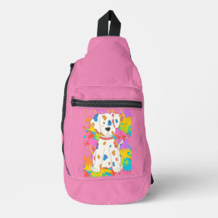 dog paint sling bag