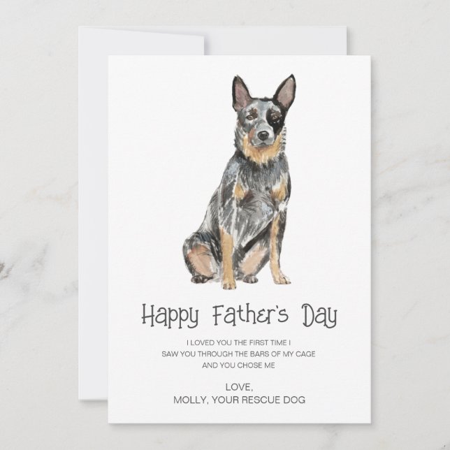Dog Painting Father's Day  Holiday Card (Front)
