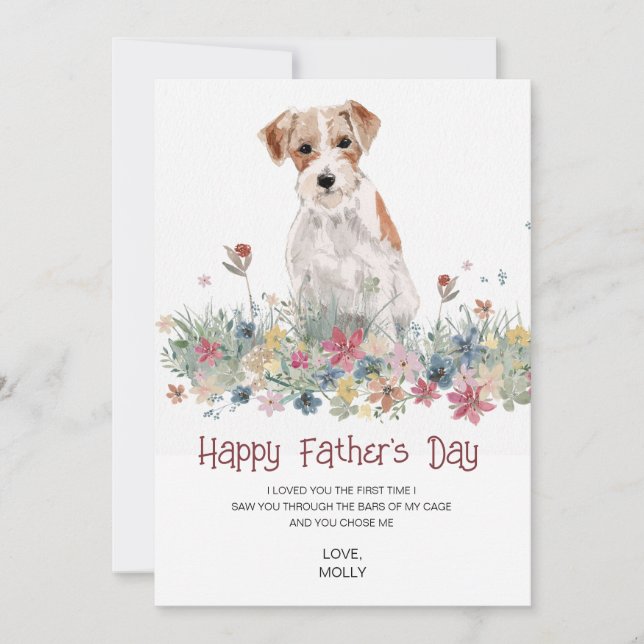 Dog Painting Father's Day  Holiday Card (Front)
