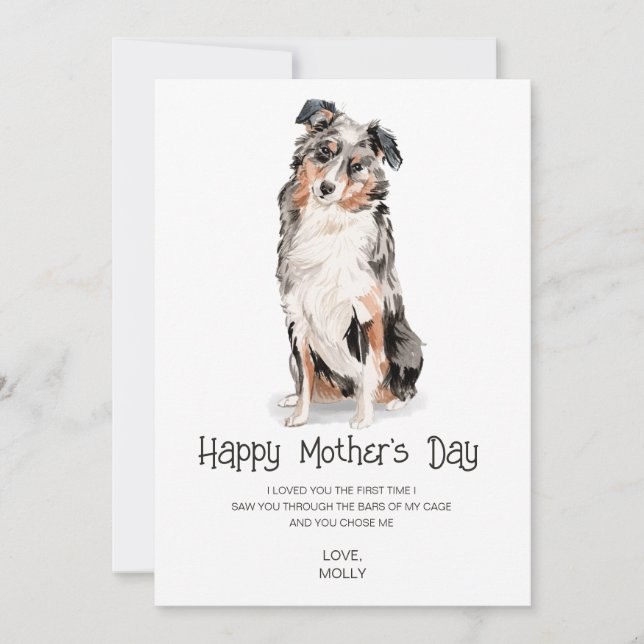 Dog Painting Mother's Day  Holiday Card (Front)