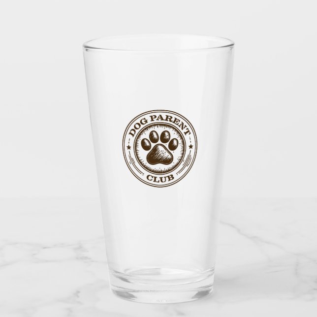 Dog Parent Club, Proudly Loyal & Loving Glass (Front)