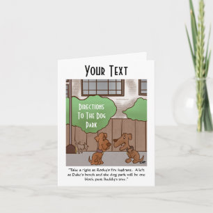 Dog Park Directions Folded Note Card