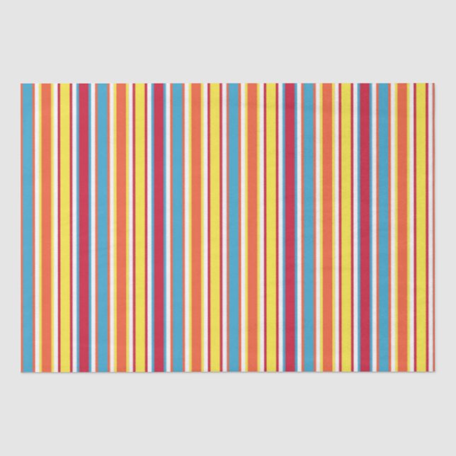 Dog Party Colourful Stripes Personalized Tissue Paper (Front)