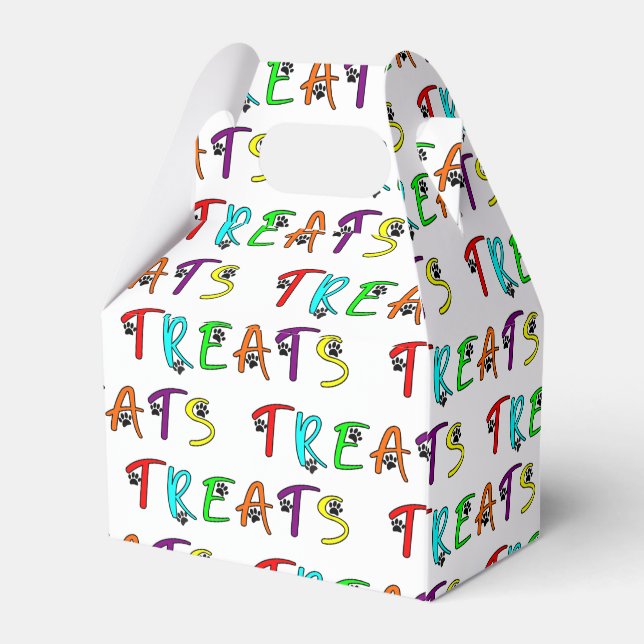 Dog Party Custom Treat Text Favour Boxes (Back Side)