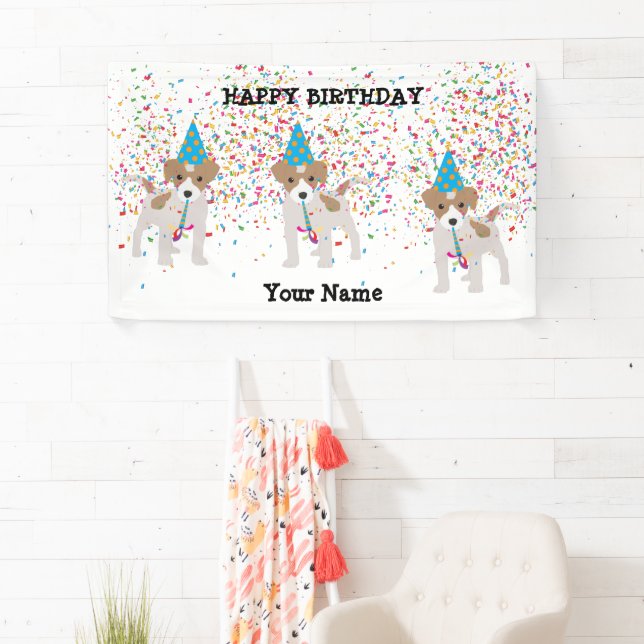 Dog Partying - Animals at Birthday Party Banner (Insitu)