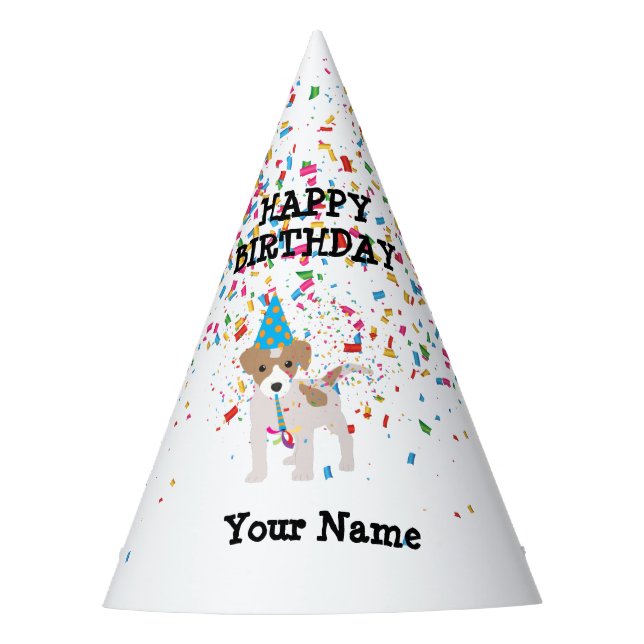 Dog Partying - Animals at Birthday Party Hat (Front)