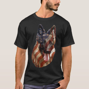 Dog   Patriotic American Flag German Shepherd T-Shirt