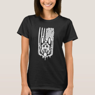 Dog Patriotic German Shepherd American Flag 1 T-Shirt