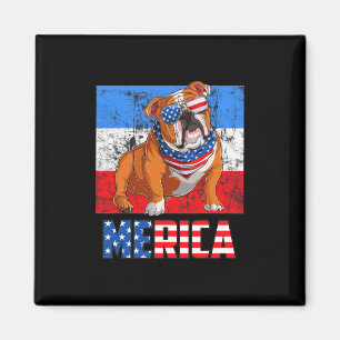 Dog Patriotic Usa 4th Of July American Flag Merica Magnet
