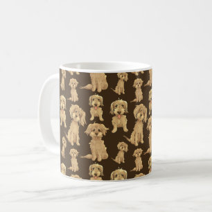 Dog Pattern Brown labradoodle goldendoodle Coffee Mug